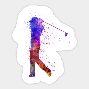 man golfer swing silhouette Sticker